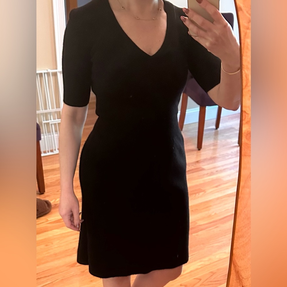 Theory petite wool black dress
